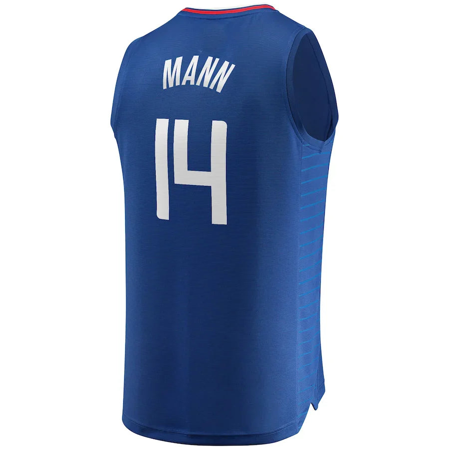LA.Clippers #14 Terance Mann Fanatics Branded Fast Break Replica Jersey Icon Edition Royal Stitched American Basketball Jersey - Main View