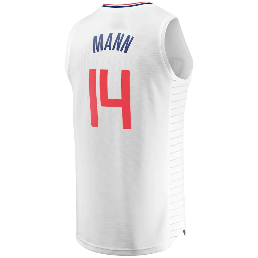 LA.Clippers #14 Terance Mann Fanatics Branded Fast Break Replica Player Jersey White Association Edition Stitched American Basketball Jersey - Main View