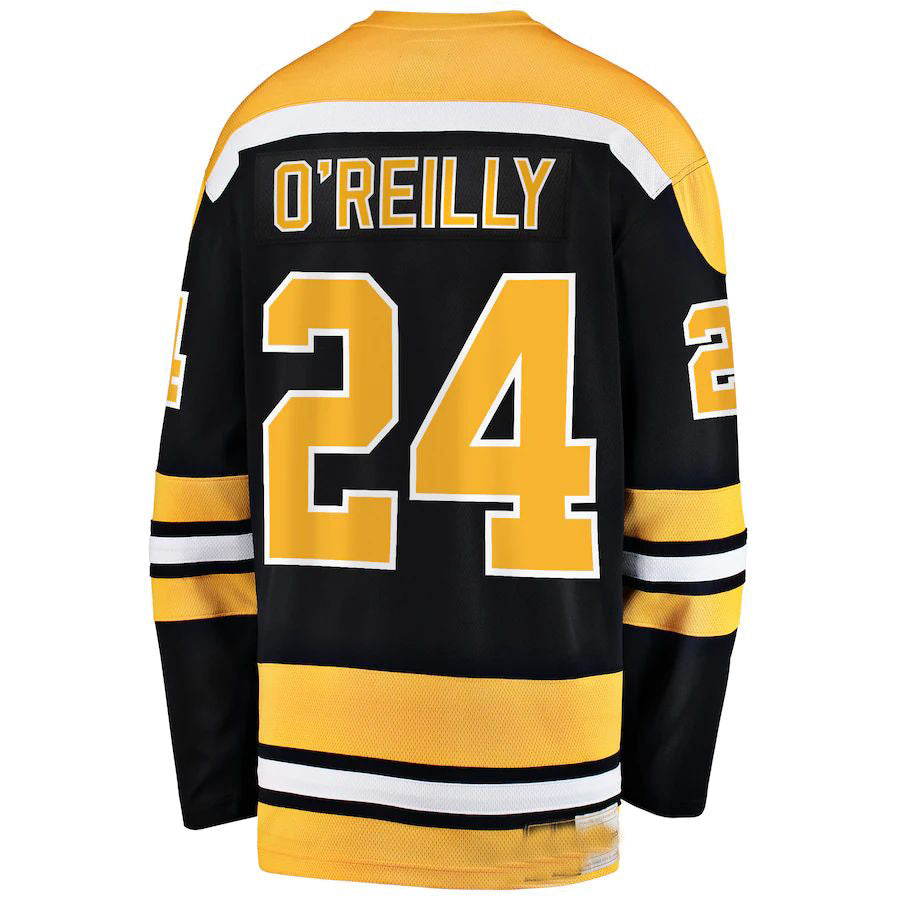 B.Bruins #24 Terry O'Reilly Fanatics Branded Premier Breakaway Retired Player Jersey  Black Stitched American Hockey Jerseys - Main View
