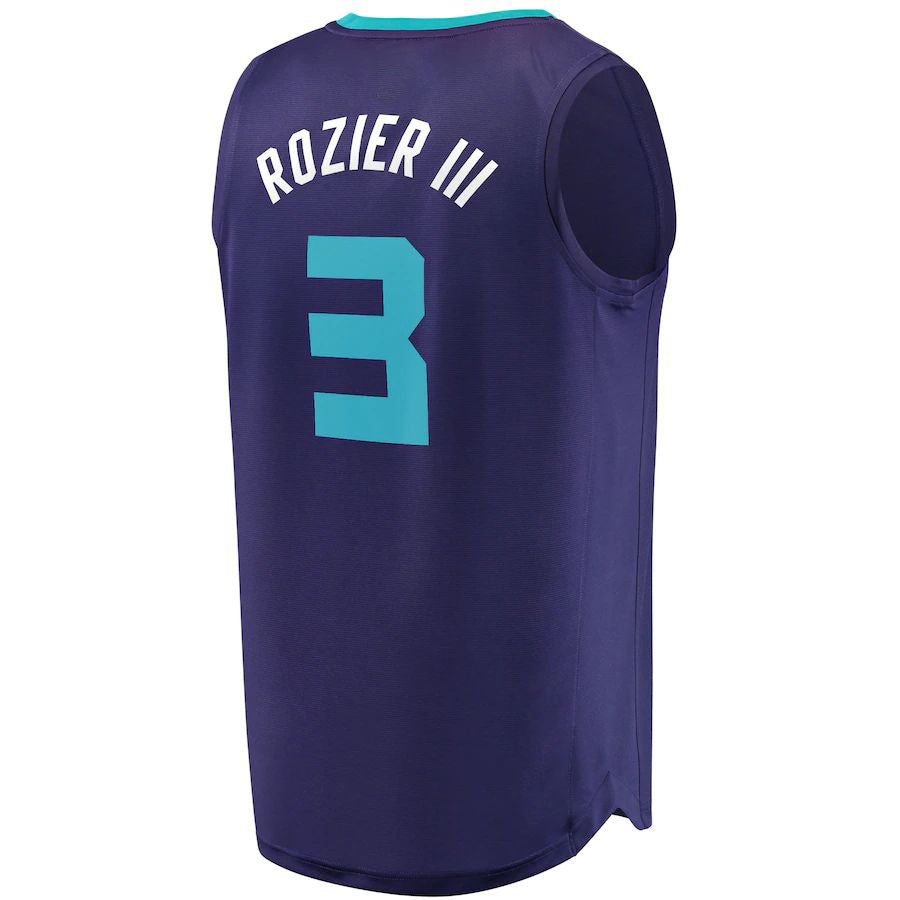 C.Hornets #3 Terry Rozier III Fanatics Branded Fast Break Replica Jersey Purple Statement Edition Stitched American Basketball Jersey - Main View