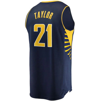 IN.Pacers #21 Terry Taylor IFanatics Branded 2021-22 Fast Break Replica Jersey Icon Edition Navy Stitched American Basketball Jersey - Main View