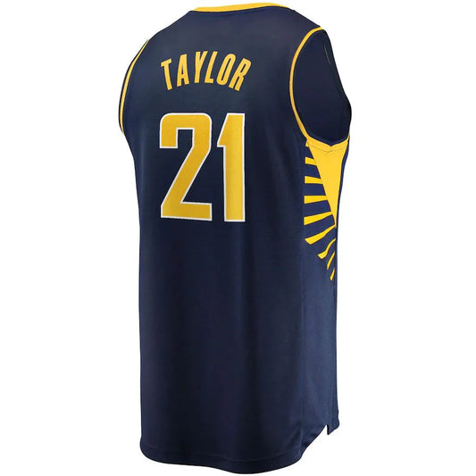 IN.Pacers #21 Terry Taylor IFanatics Branded 2021-22 Fast Break Replica Jersey Icon Edition Navy Stitched American Basketball Jersey - Main View