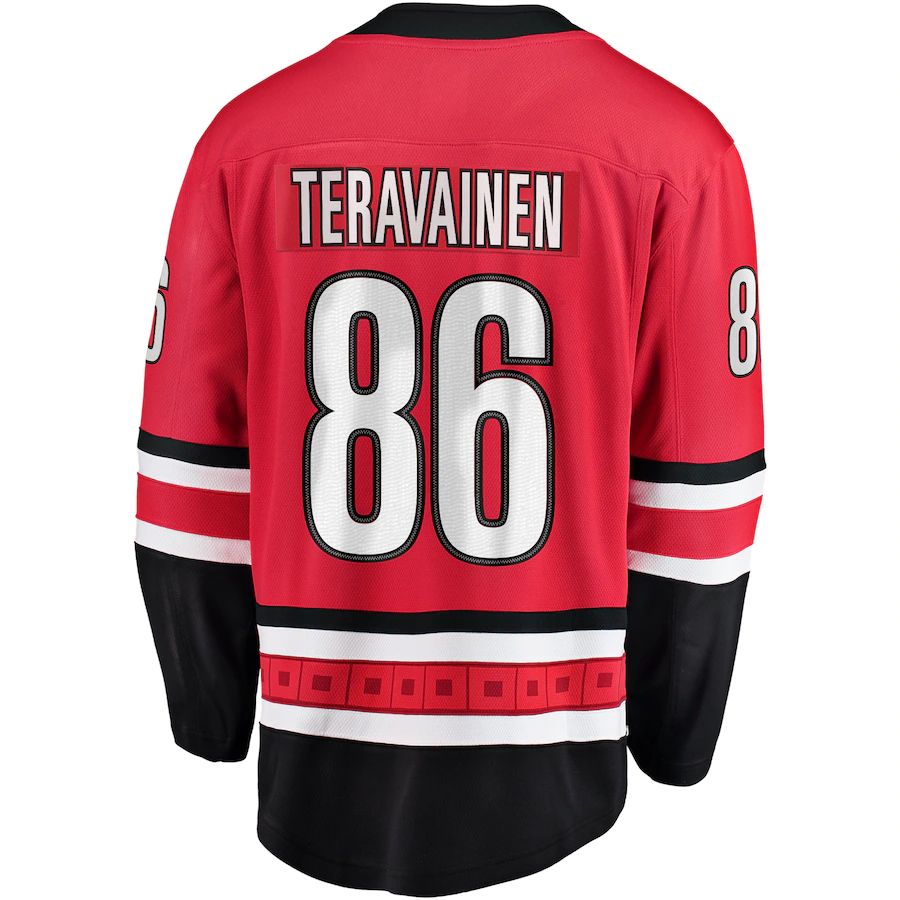 C.Hurricanes #86 Teuvo Teravainen Fanatics Branded Breakaway Player Jersey  Red Stitched American Hockey Jerseys - Main View