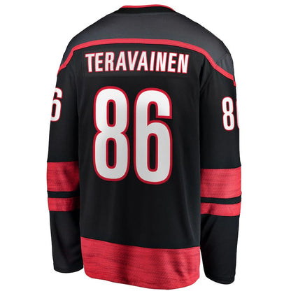 C.Hurricanes #86 Teuvo Teravainen Fanatics Branded Home Breakaway Player Jersey Black Stitched American Hockey Jerseys - Main View