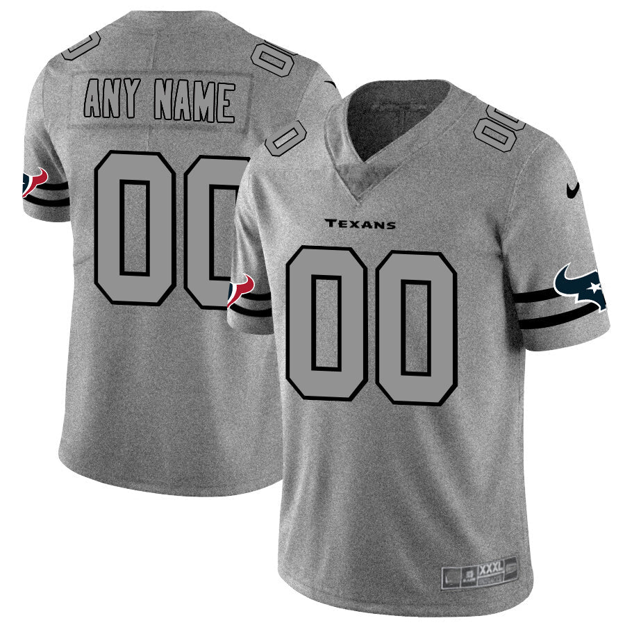 Custom H.Texans 2019 Gray Gridiron Gray Vapor Untouchable Limited Jersey Stitched American Football Jerseys - Main View
