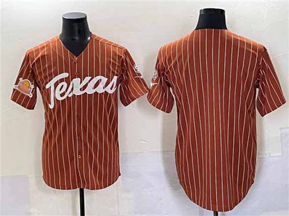 T.Longhorns Blank Orange Pinstripe 2025 Softball National Champions Stitched American College Jerseys - Main View