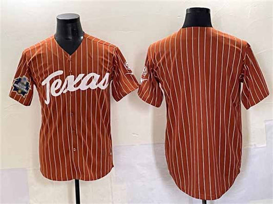 T.Longhorns Blank Orange Pinstripe 2025 World Series Stitched American College Jerseys - Main View