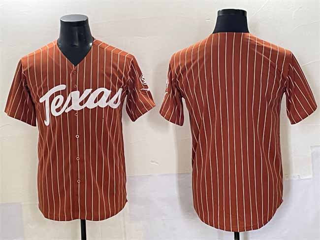 T.Longhorns Blank Orange Pinstripe Stitched American College Jerseys - Main View