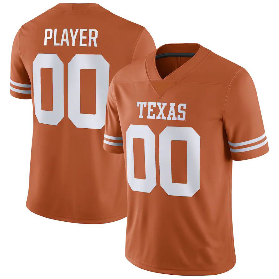 Custom T.Longhorns Pick-A-Player NIL Replica Football Jersey Texas Orange Stitched American College Jerseys - Main View