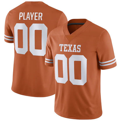 Custom T.Longhorns Pick-A-Player NIL Replica Football Jersey Texas Orange Stitched American College Jerseys - Main View