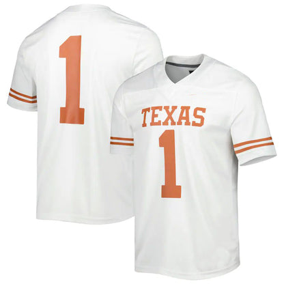 #1 T.Longhorns Away Game Jersey White Stitched American College Jerseys - Main View