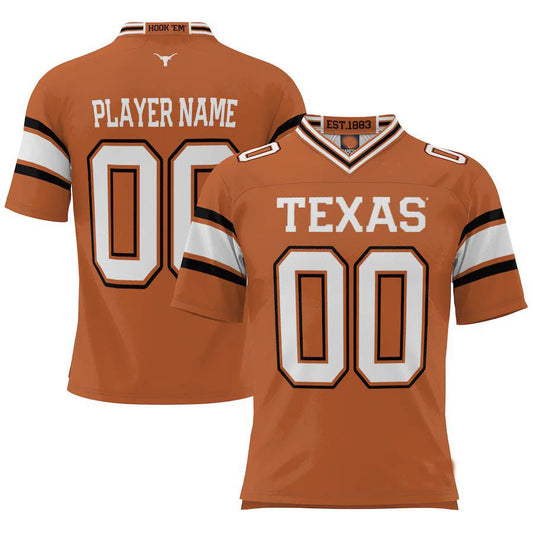 Custom T.Longhorns ProSphere NIL Pick-A-Player Football Jersey Texas Orange Stitched American College Jerseys - Main View