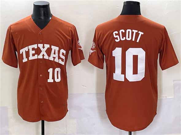 T.Longhorns #10 Mia Scott Orange Stitched American College Jerseys - Main View