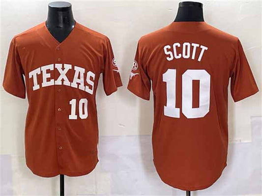 T.Longhorns #10 Mia Scott Orange Stitched American College Jerseys - Main View