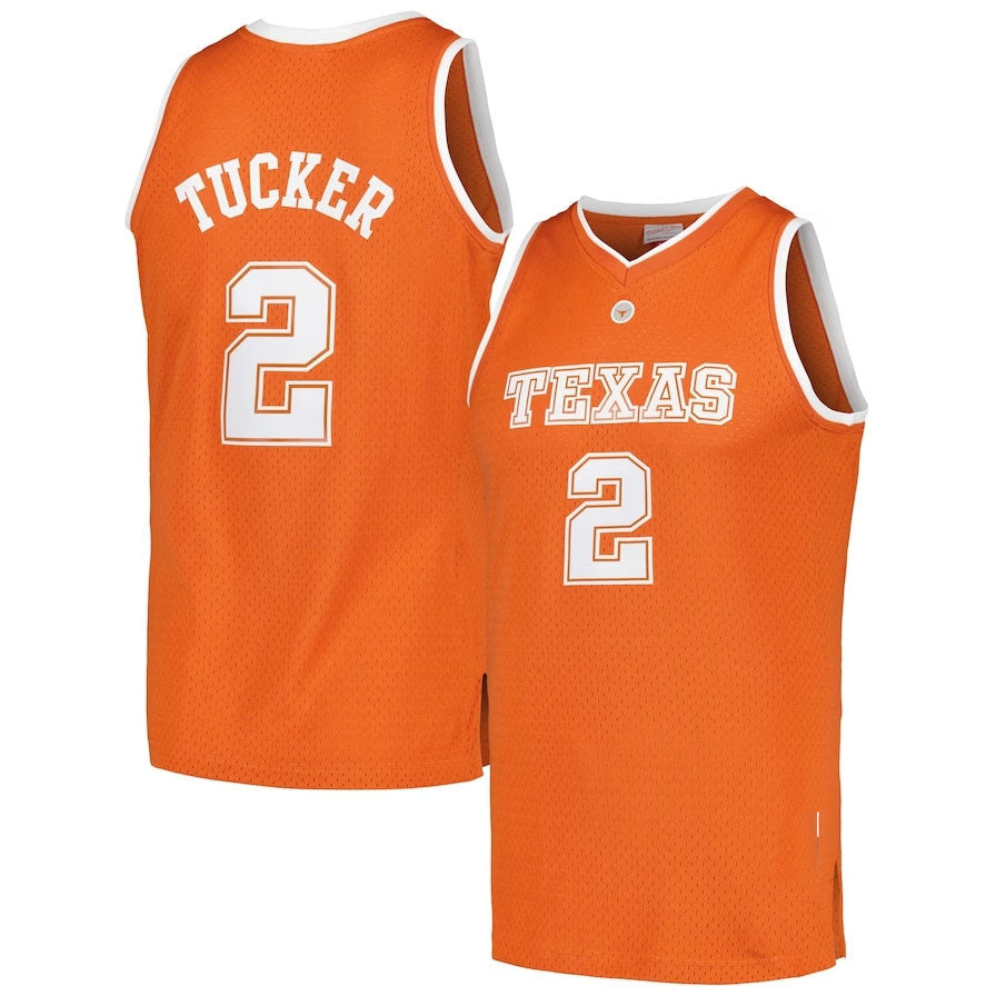 T.Longhorns #2 PJ Tucker Mitchell & Ness 2005-06 College Vault Player Swingman Jersey - Texas Orange American College Jerseys - Main View