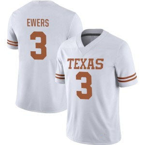 T.Longhorns #3 Quinn Ewers White Stitched American College Jerseys - Main View