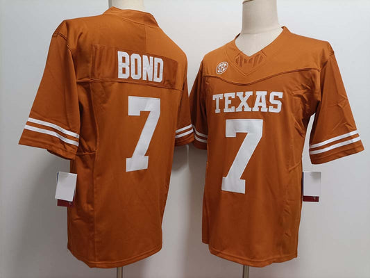 T.Longhorns #7 Isaiah Bond Yellow FUSE Stitched American College Jerseys - Main View