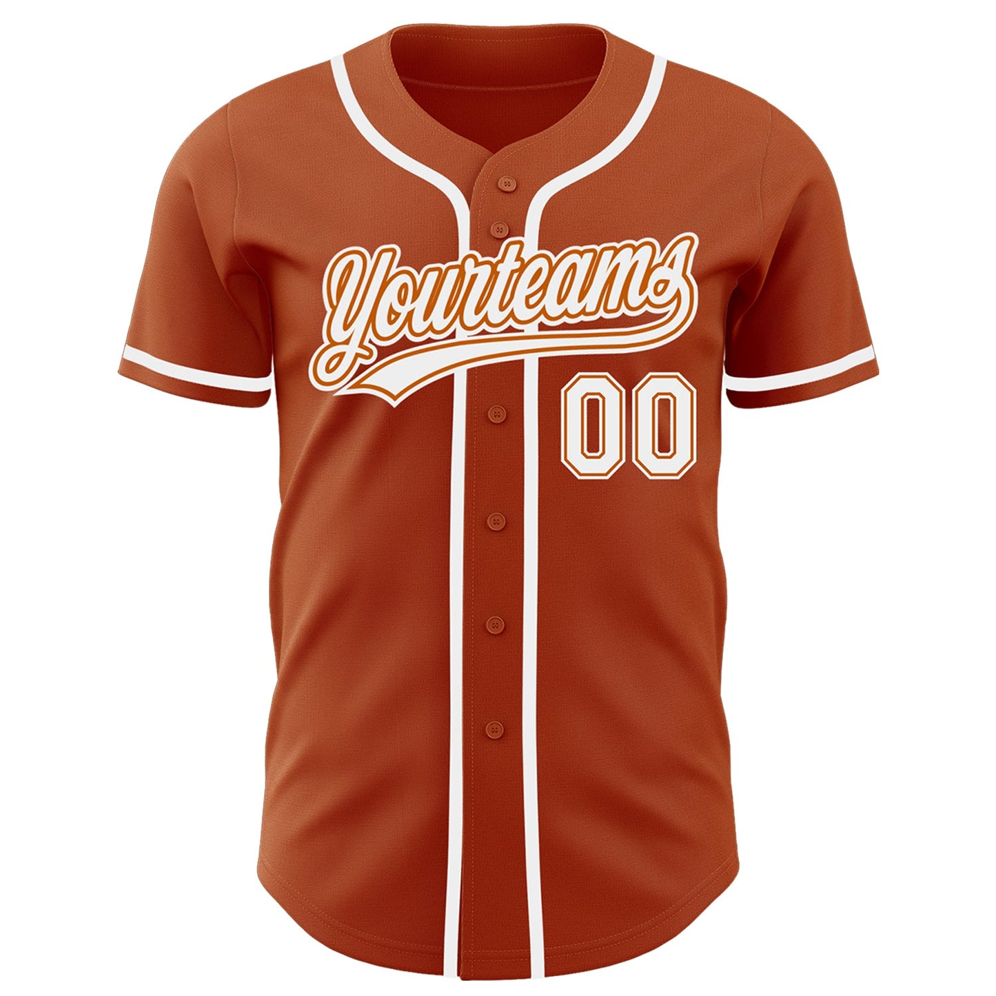 Custom Texas Orange White Authentic Baseball Jersey view 2