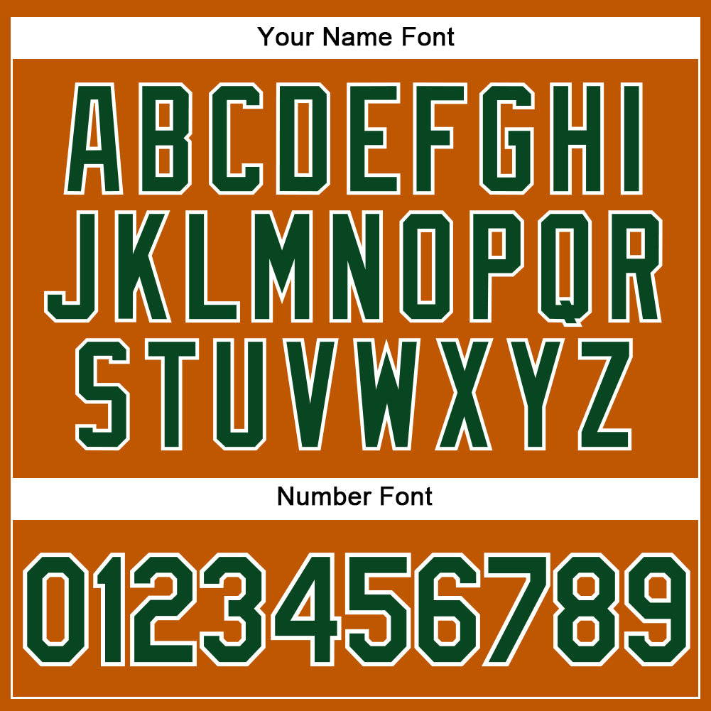 Custom Texas Orange Green-White Authentic Baseball Jersey view 5