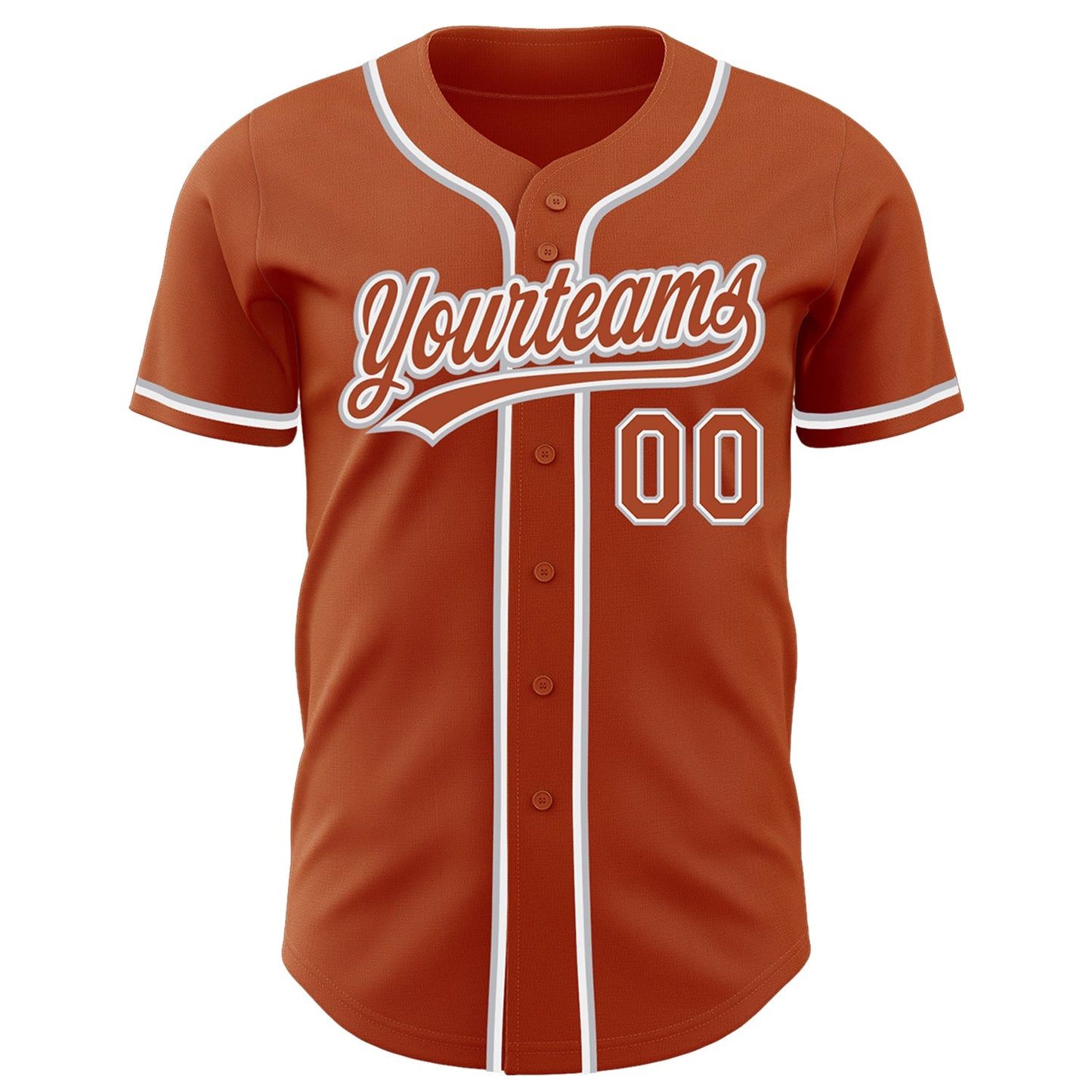 Custom Texas Orange White-Gray Authentic Baseball Jersey view 2