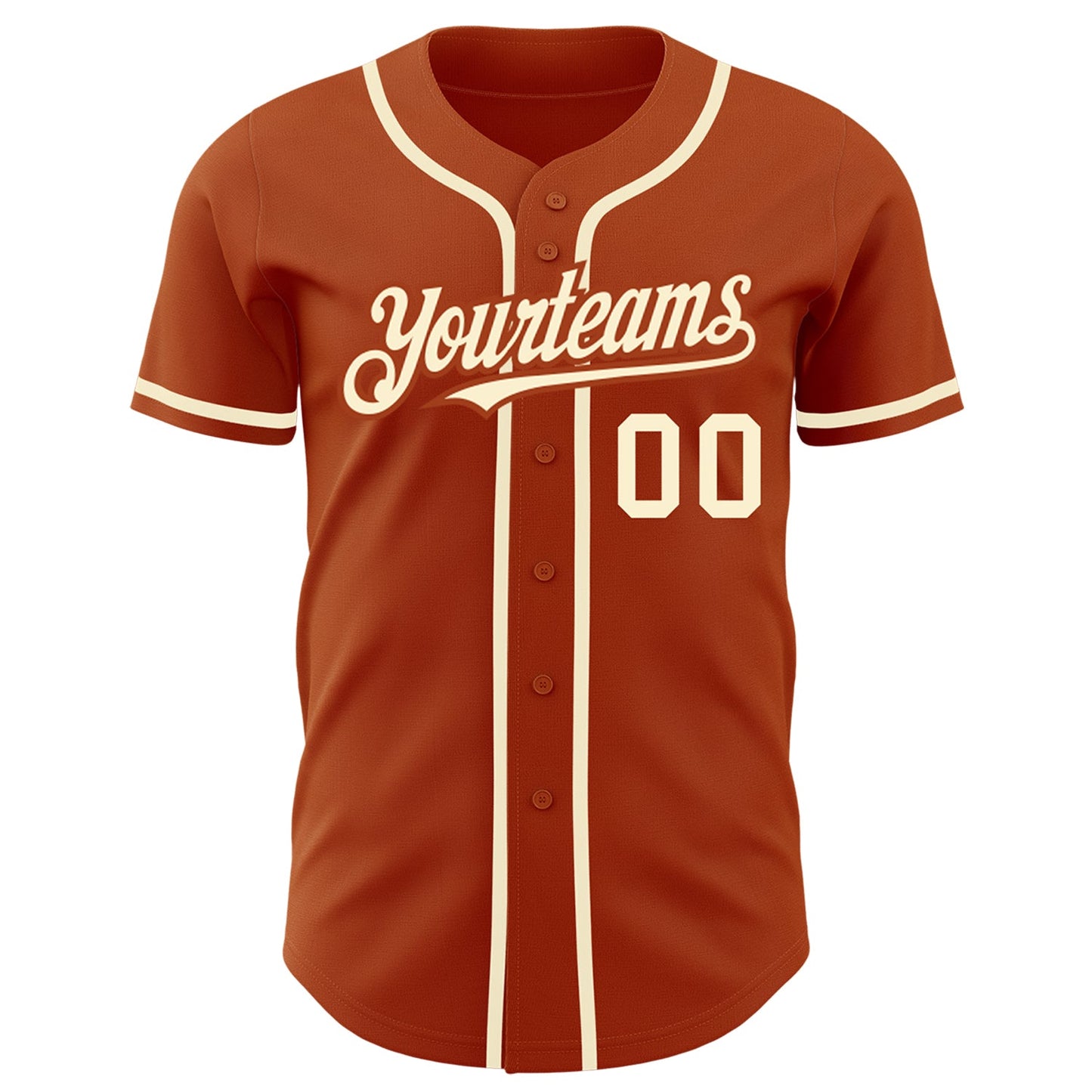 Custom Texas Orange Cream Authentic Baseball Jersey view 2