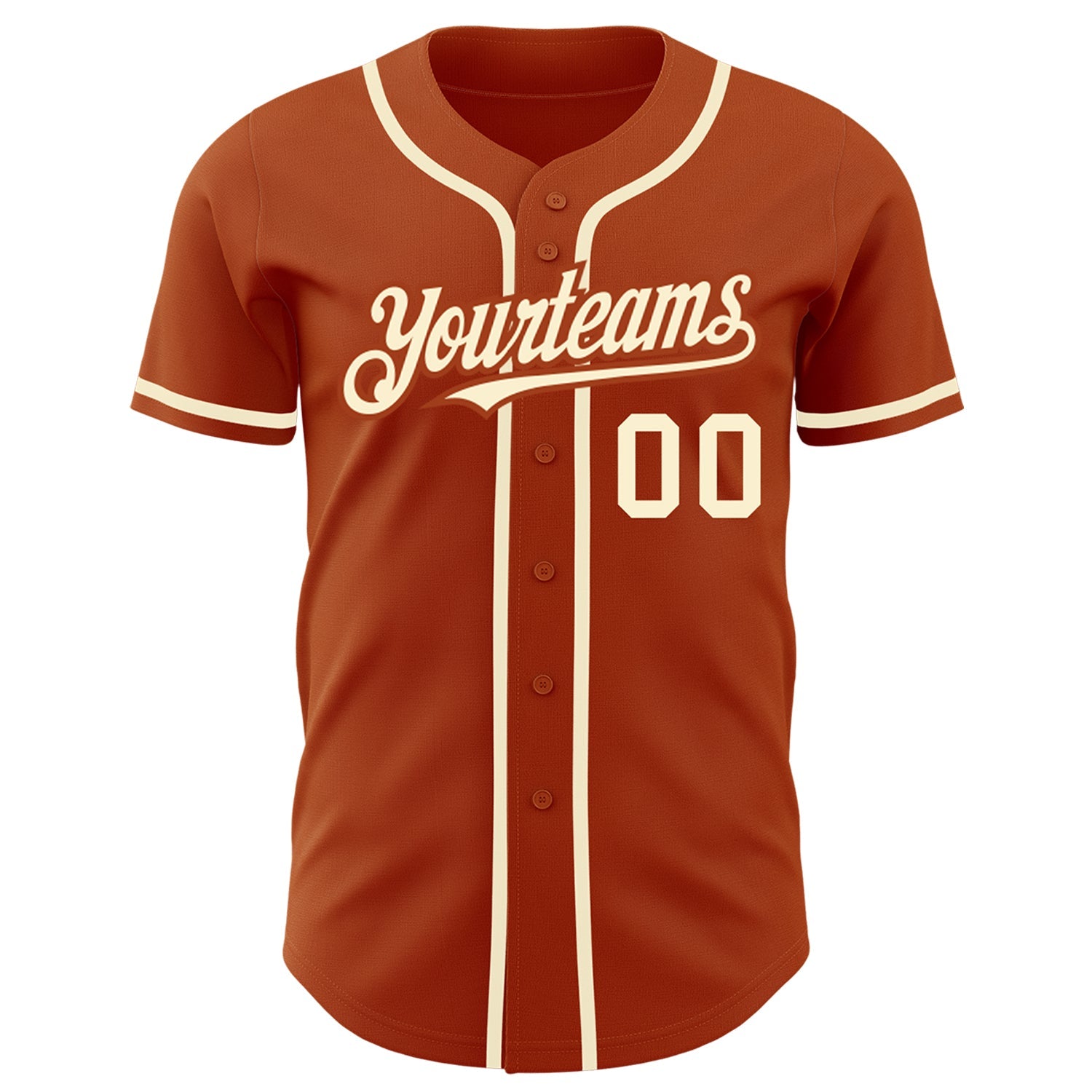 Custom Texas Orange Cream Authentic Baseball Jersey view 2