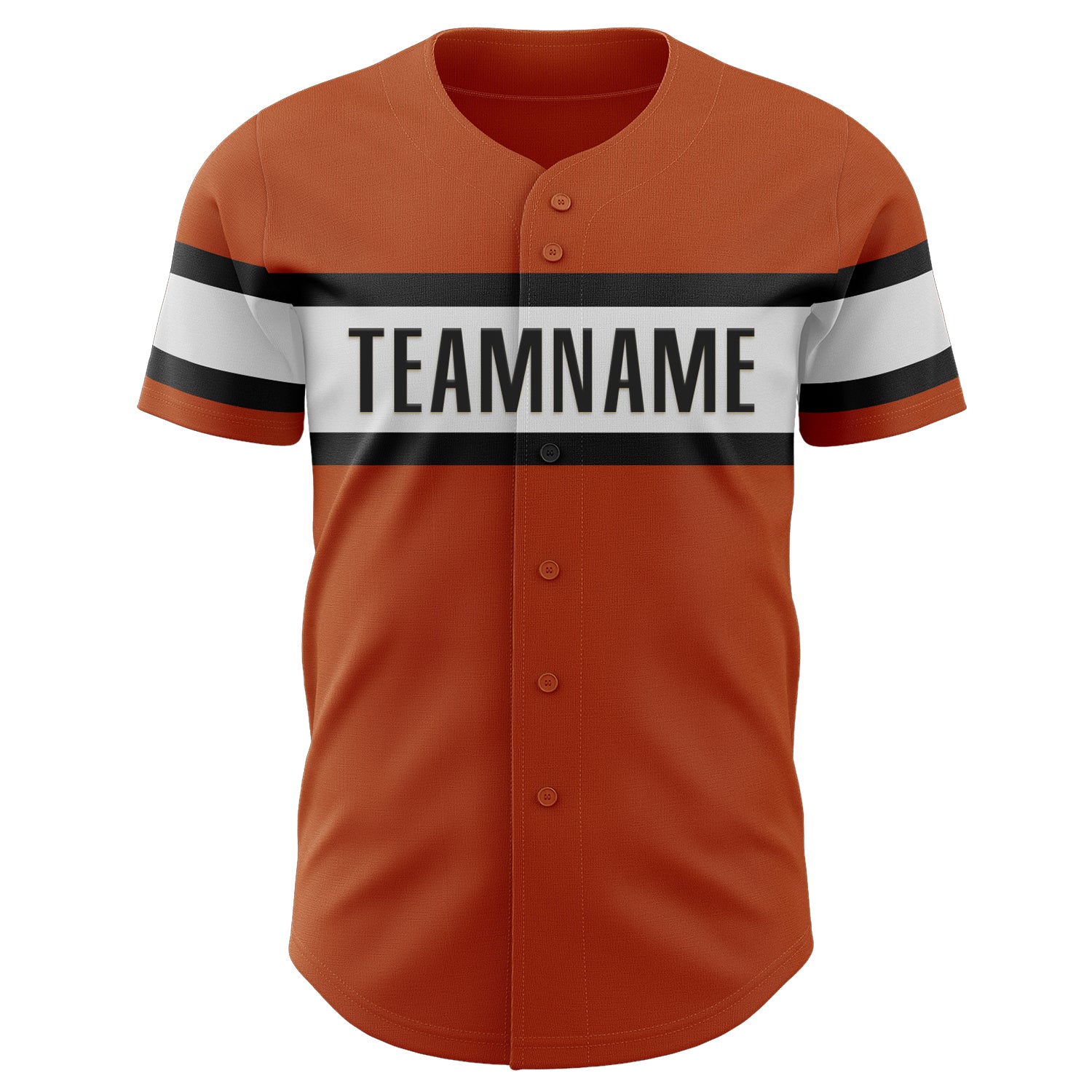 Custom Texas Orange White-Black Authentic Baseball Jersey view 2