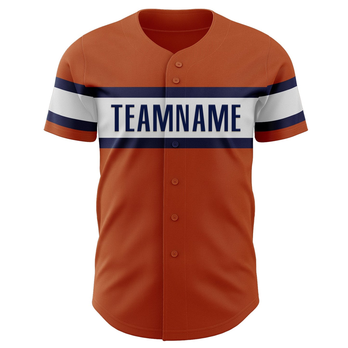 Custom Texas Orange White-Navy Authentic Baseball Jersey view 2