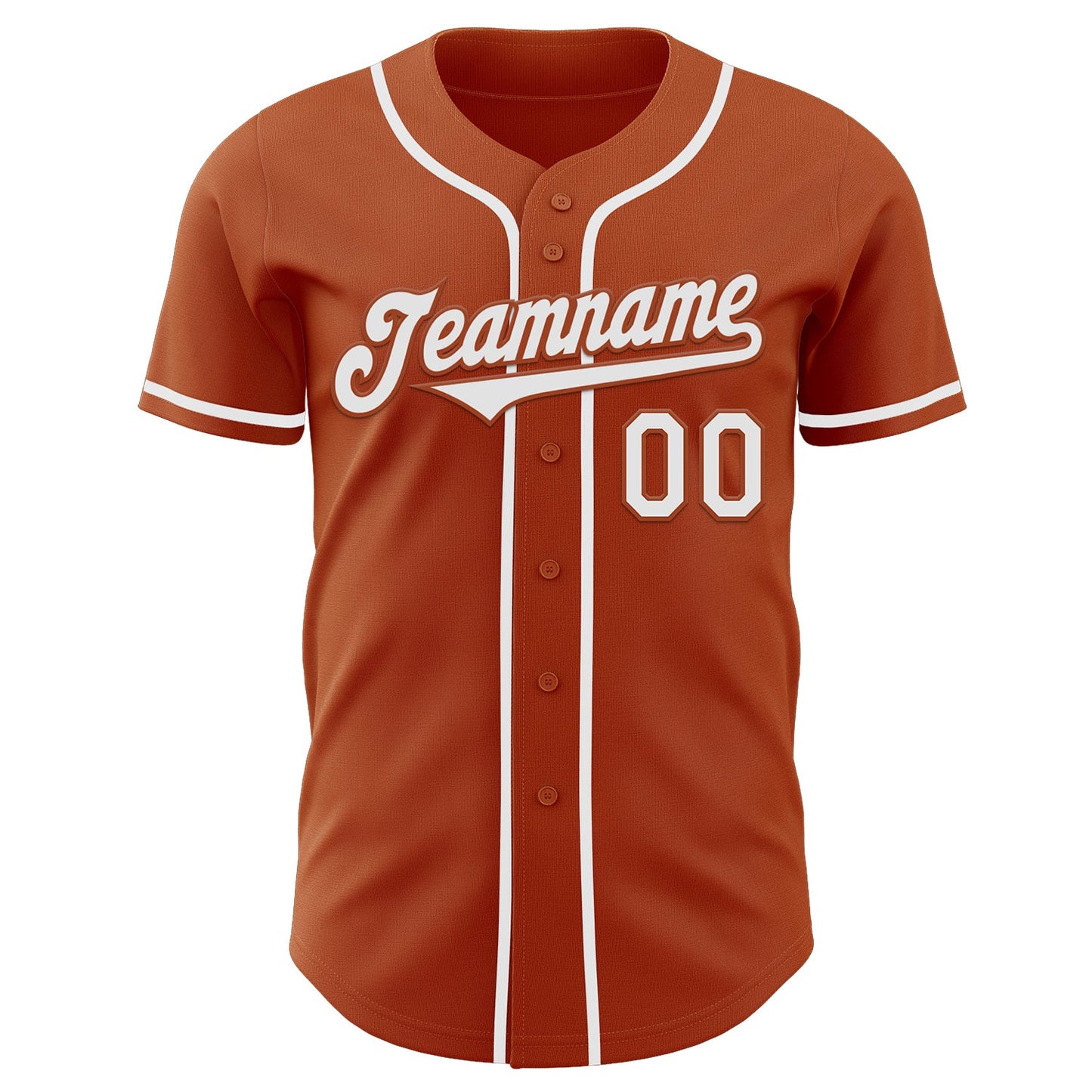 Custom Texas Orange White Authentic Baseball Jersey view 2