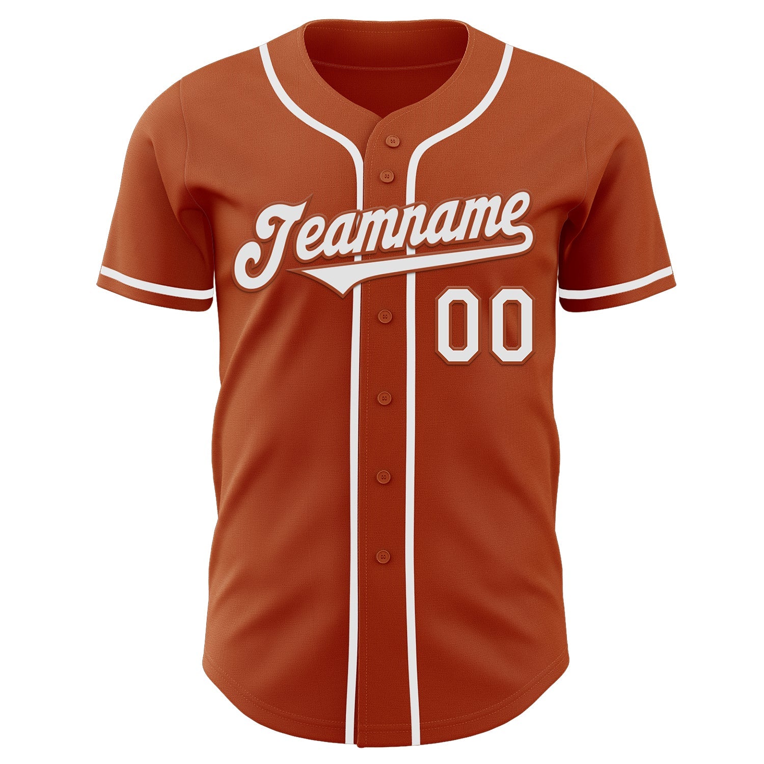 Custom Texas Orange White Authentic Baseball Jersey view 2