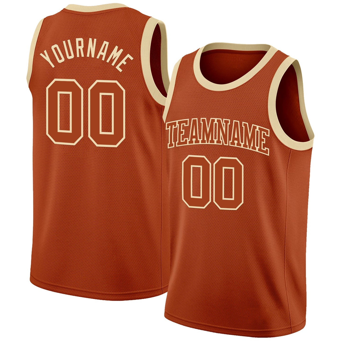 Custom Texas Orange Cream Authentic Basketball Jersey - Main View