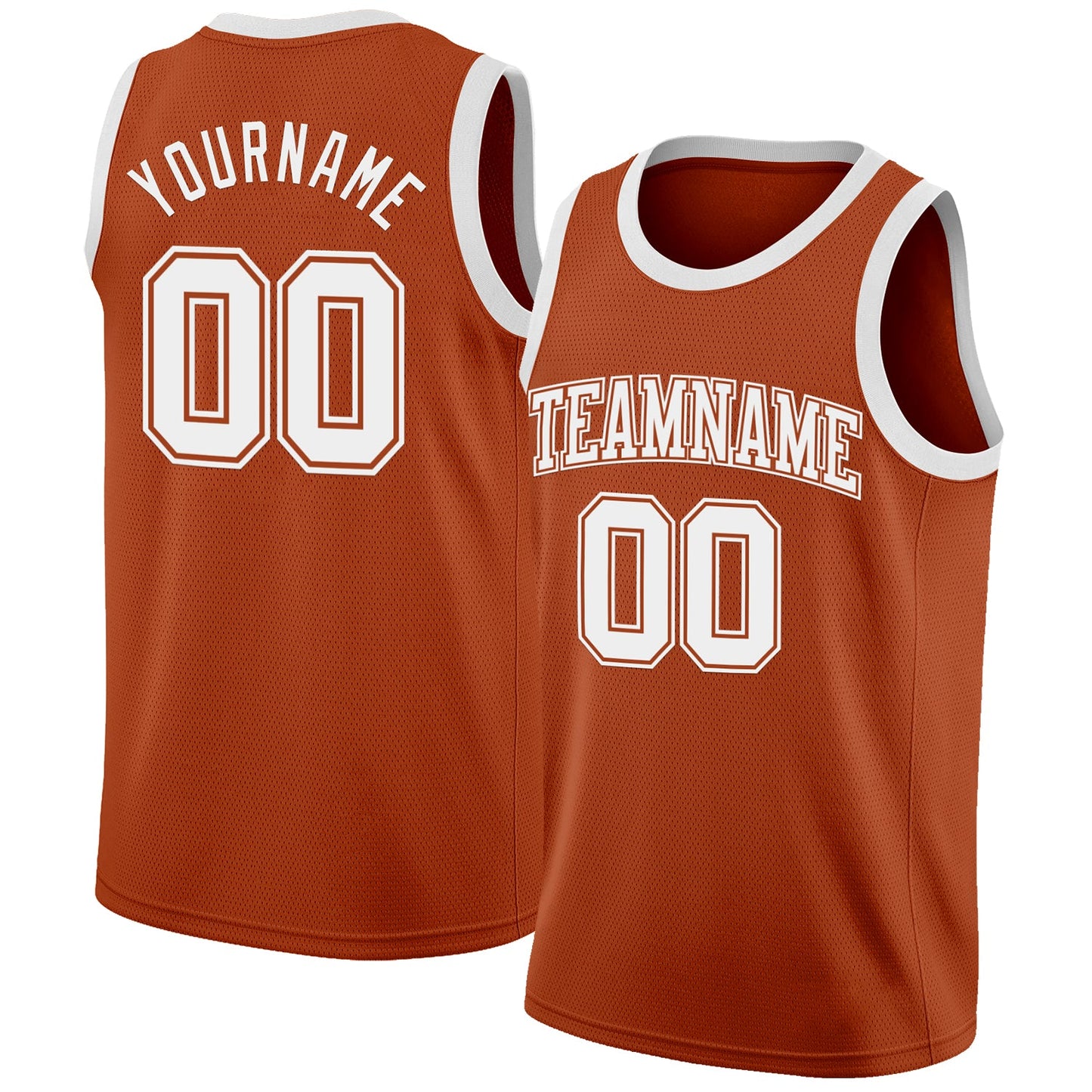 Custom Texas Orange White Authentic Basketball Jersey - Main View