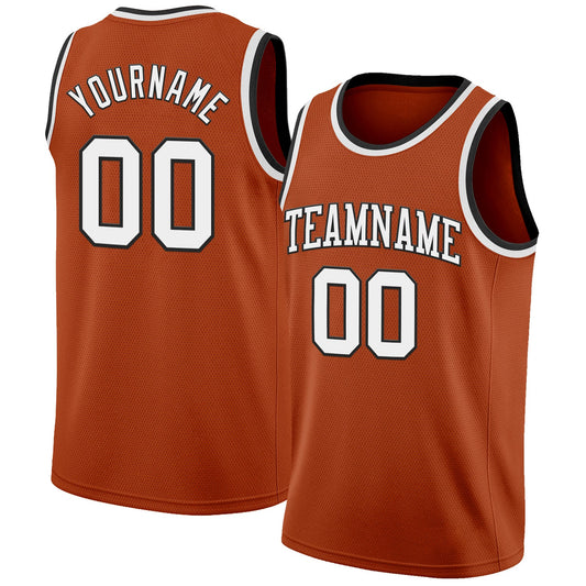 Custom Texas Orange White-Black Authentic Basketball Jersey - Main View