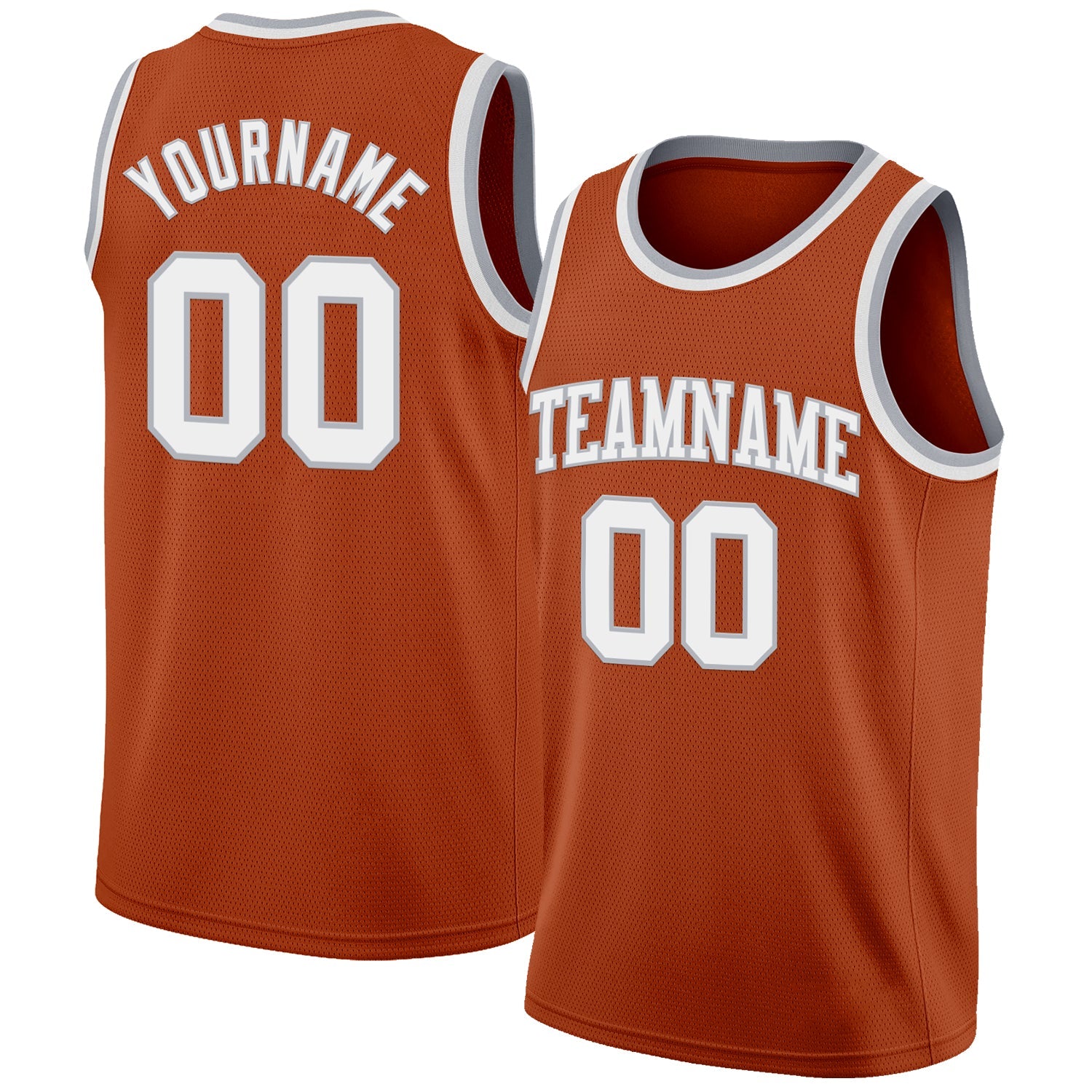Custom Texas Orange White-Gray Authentic Basketball Jersey - Main View