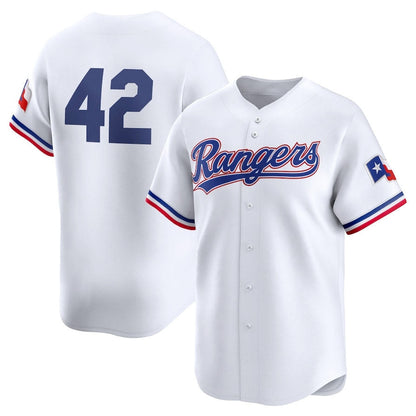 Texas Rangers 2024 #42 Jackie Robinson Day Home Limited Jersey – White Stitches Baseball Jerseys - Main View
