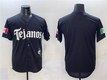 Texas Rangers Blank Black Mexico 2025 Vapor Premier Limited Stitched Baseball Jersey - Main View
