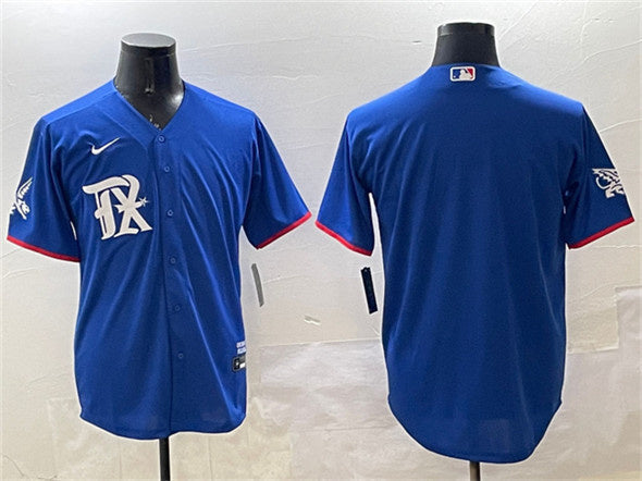 Texas Rangers Blank Royal City Connect Stitched Baseball Jersey - Main View