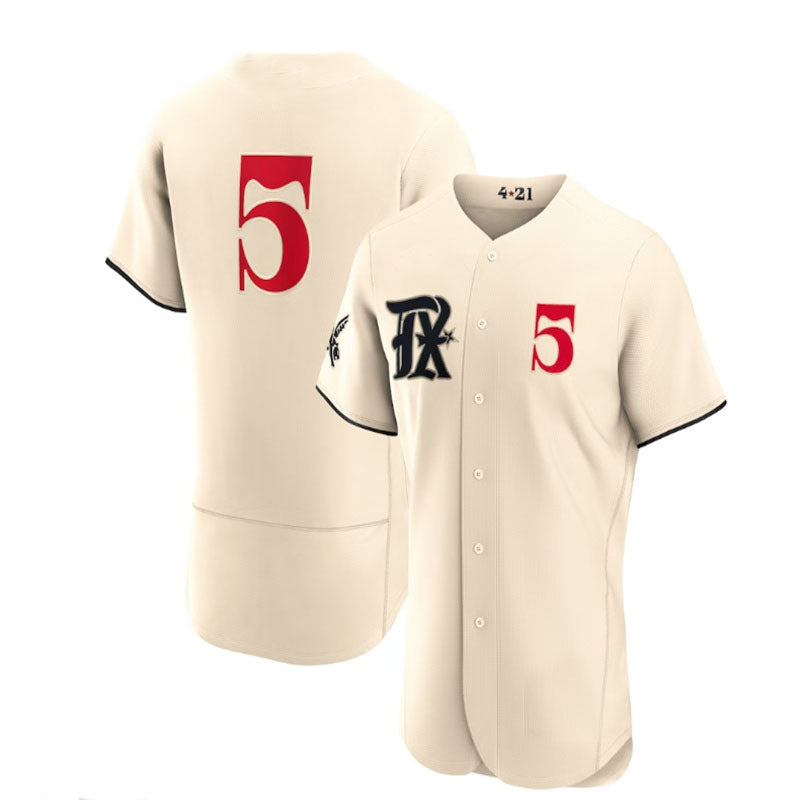 Texas Rangers #5 Corey Seager Cream 2023 City Connect Authentic Player Jersey Baseball Jerseys - Main View