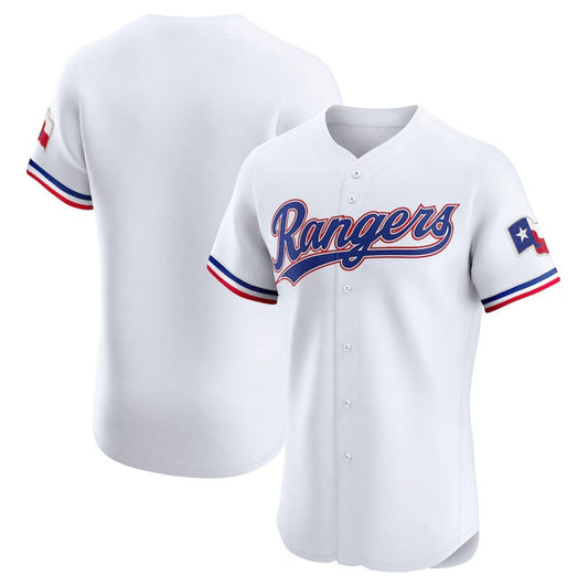 Texas Rangers Home Elite Jersey - White Baseball Jersey - Main View