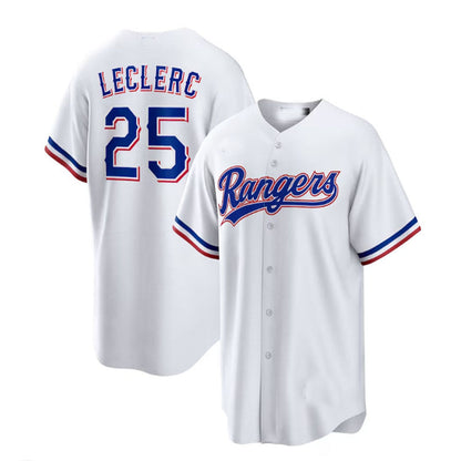 Texas Rangers #25 Jos¨¦ Leclerc White Home Replica Player Jersey Baseball Jerseys - Main View