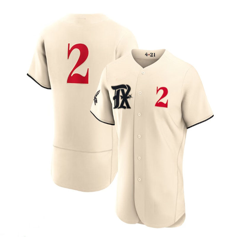 Texas Rangers #2 Marcus Semien Cream 2023 City Connect Authentic Player Jersey Baseball Jerseys - Main View