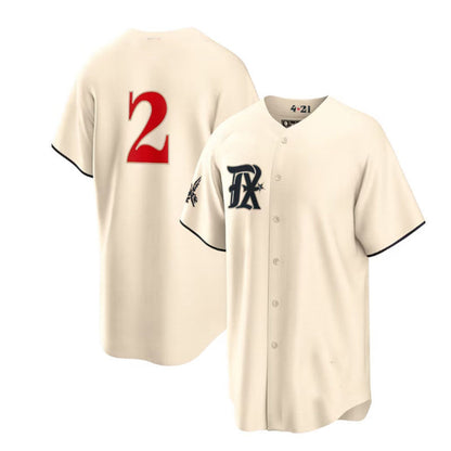 Texas Rangers #2 Marcus Semien Cream 2023 City Connect Replica Player Jersey Baseball Jerseys - Main View