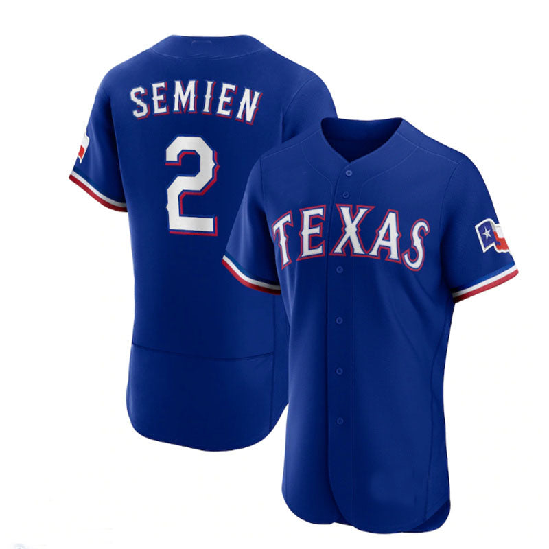 Texas Rangers #2 Marcus Semien Royal Alternate Authentic Player Jersey Baseball Jerseys - Main View