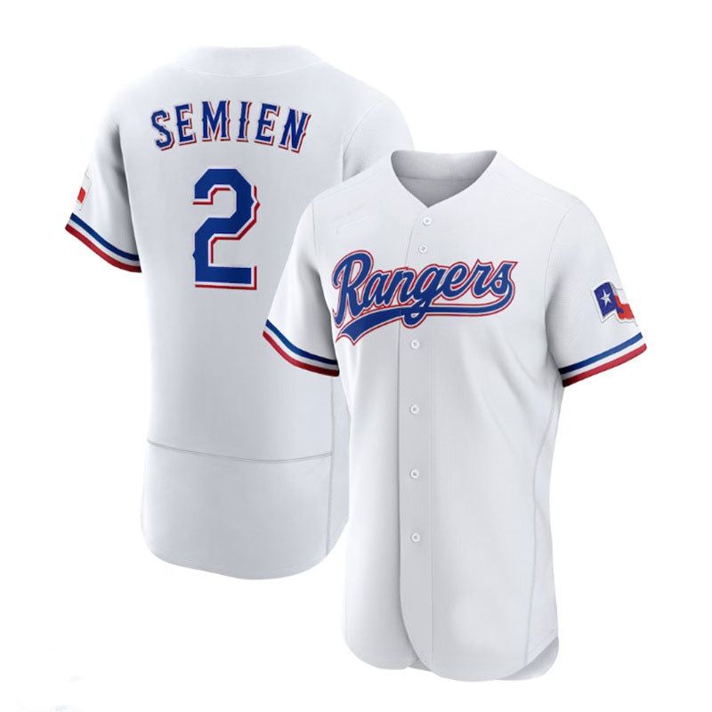 Texas Rangers #2 Marcus Semien White Home Authentic Player Jersey Baseball Jerseys - Main View