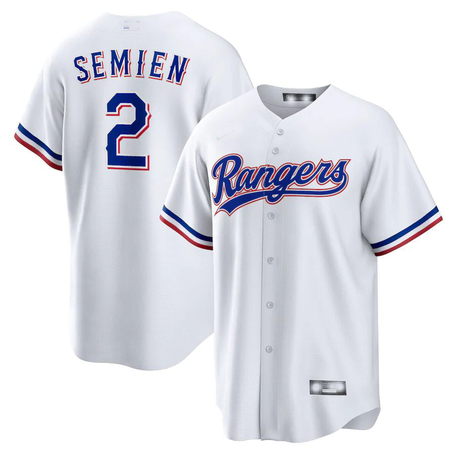 Texas Rangers #2 Marcus Semien White Home Replica Player Jersey Baseball Jerseys - Main View