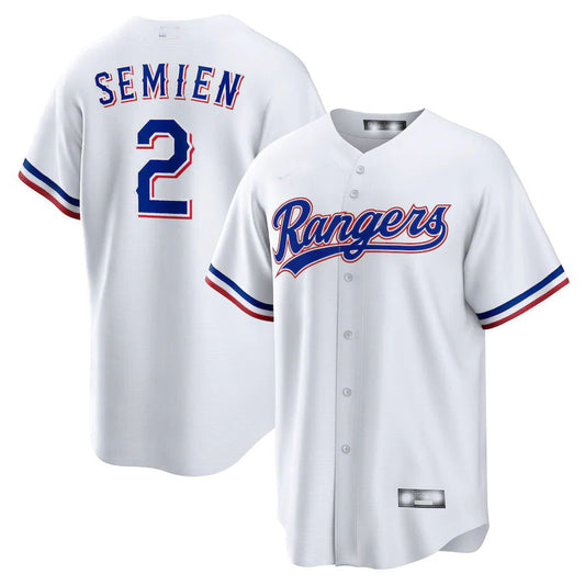 Texas Rangers #2 Marcus Semien White Home Replica Player Jersey Baseball Jerseys - Main View