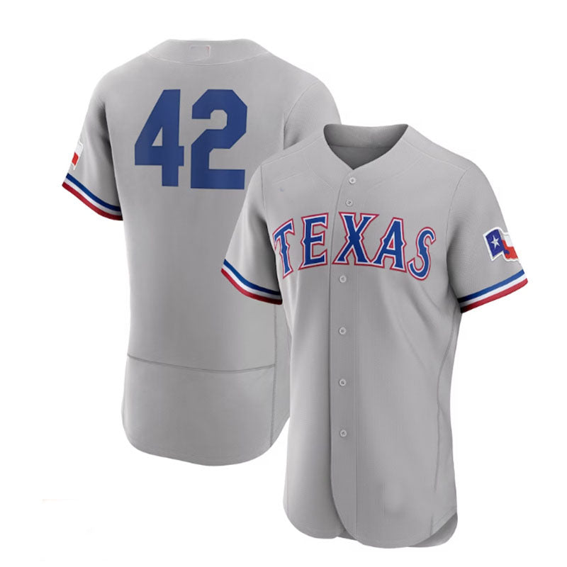 Texas Rangers #42 Gray 2023 Jackie Robinson Day Authentic Jersey Baseball Jerseys - Main View