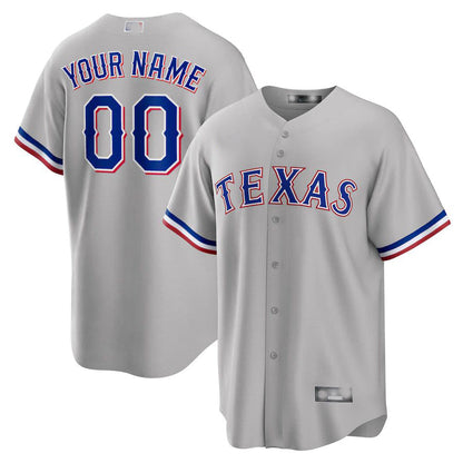 Baseball Jerseys Custom Texas Rangers Gray Road Custom Replica Jersey - Main View