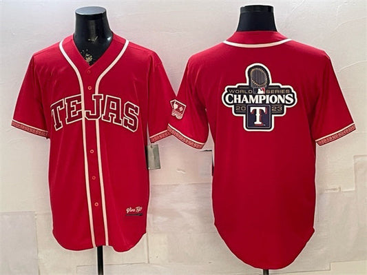 Texas Rangers Team Big Logo Red 2026 City Connect Stadium Stitched Baseball Jerseys - Main View
