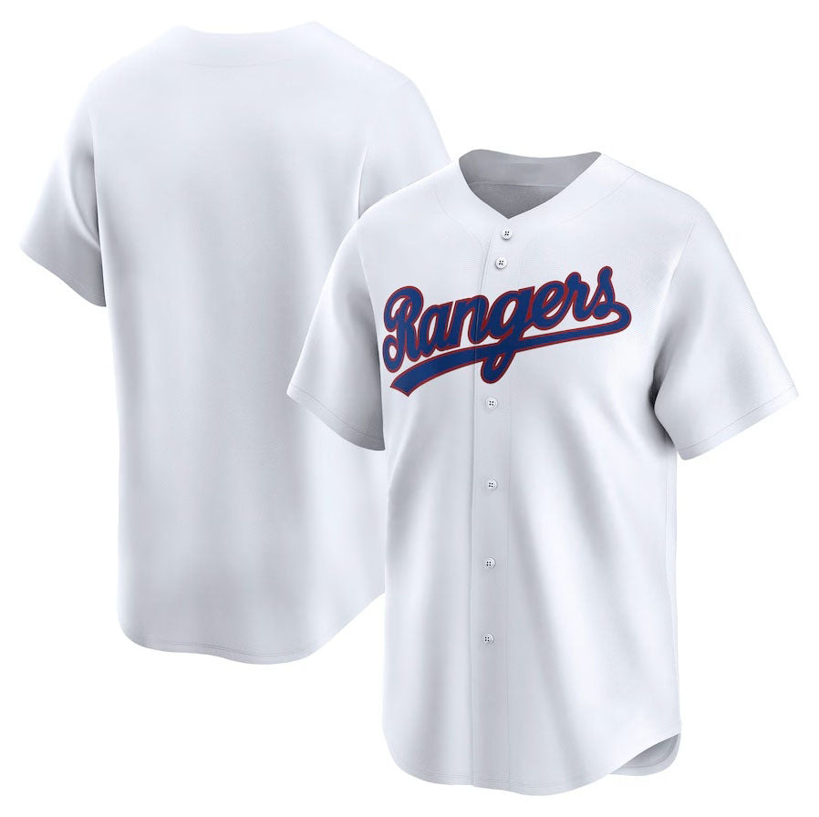 Texas Rangers Throwback Cooperstown Collection Limited Jersey - White Baseball Jersey - Main View